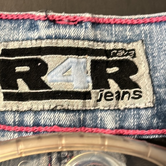 Rave R4R Jeans ladies Size 1 Stone Washed Pink Trim - Picture 5 of 8